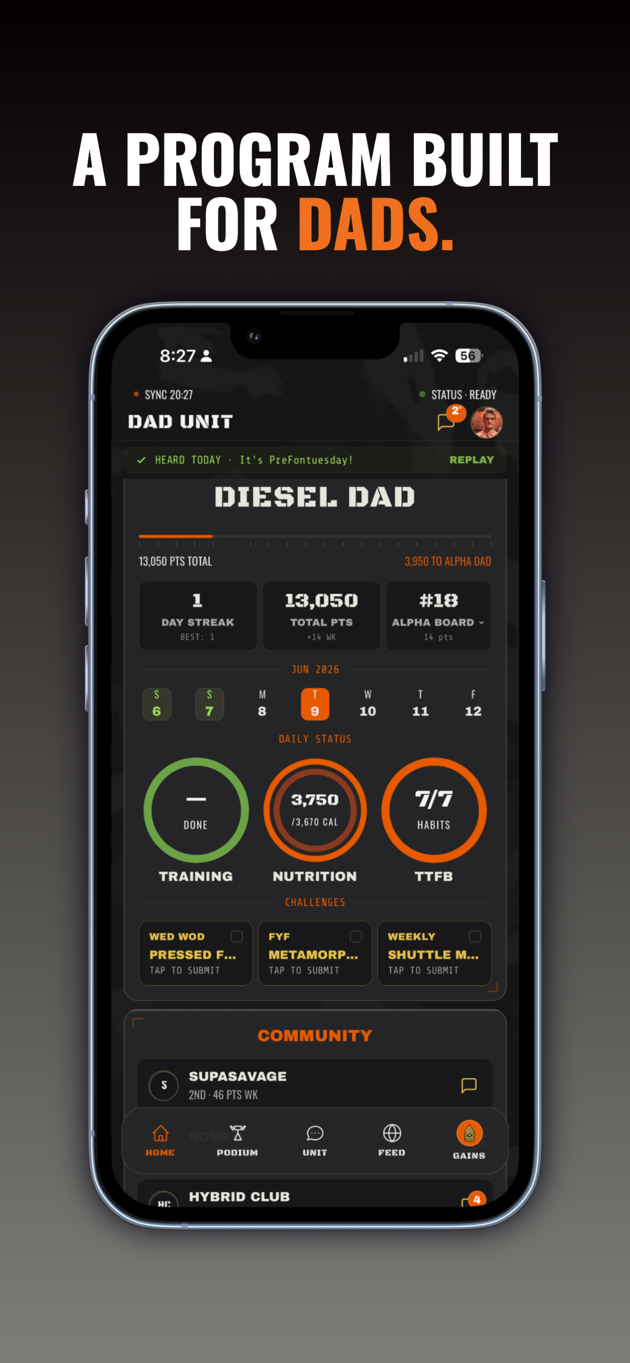 Dad Unit app screenshot