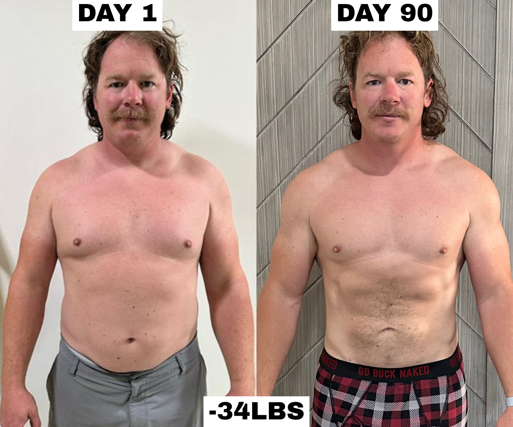 Dad transformation, down 34 pounds in 90 days