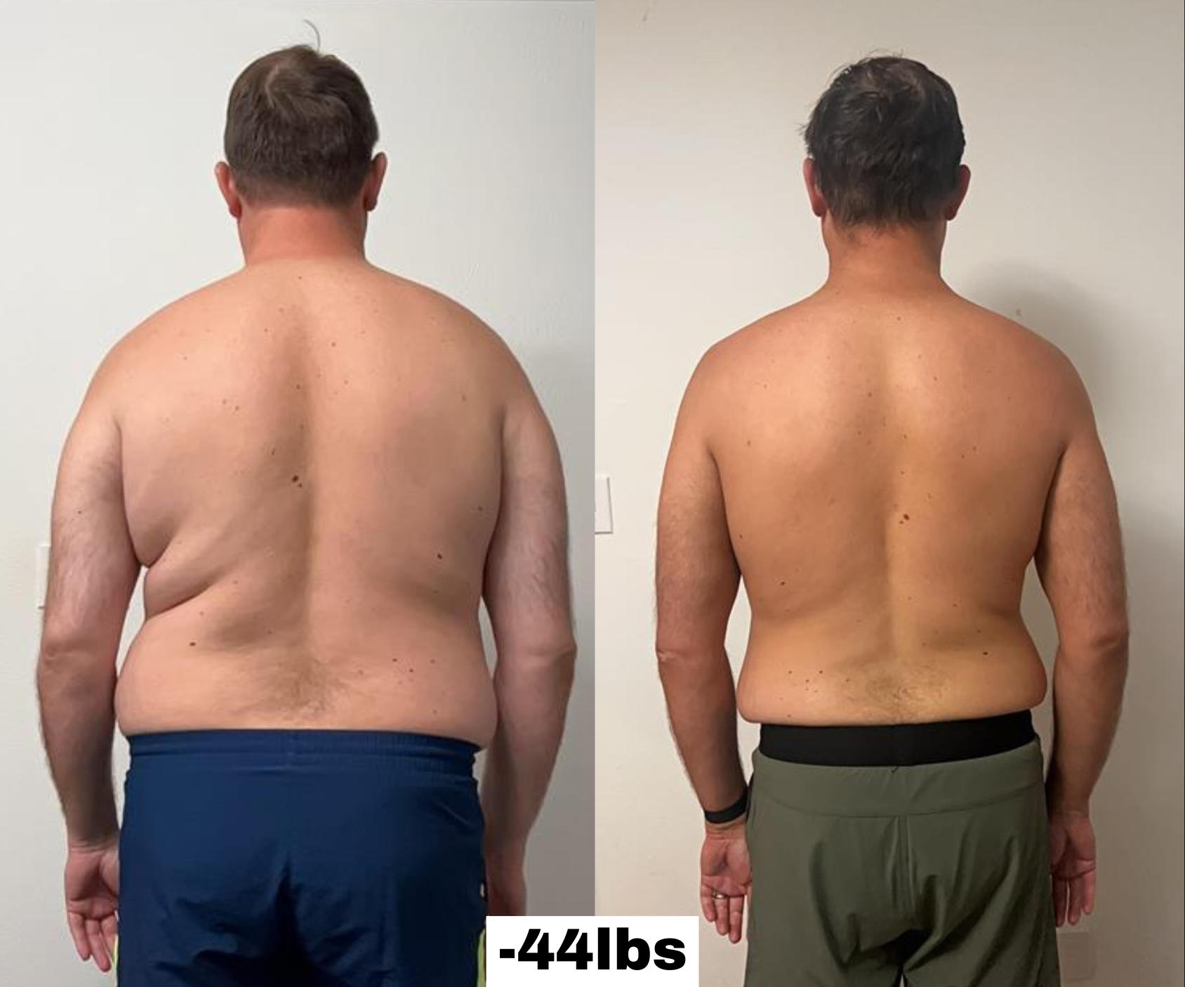 Dad Unit member before and after transformation