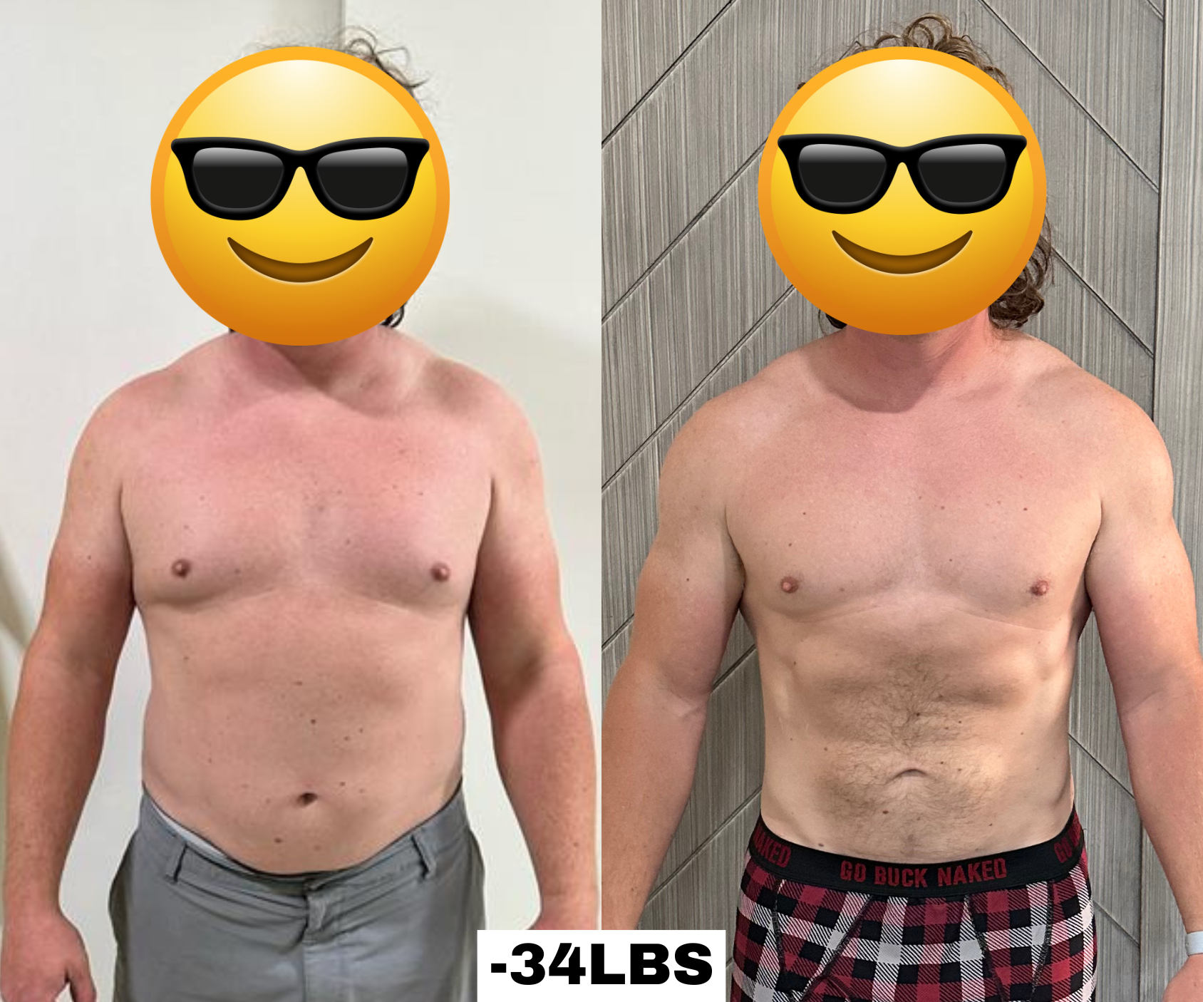 Dad Unit member before and after transformation
